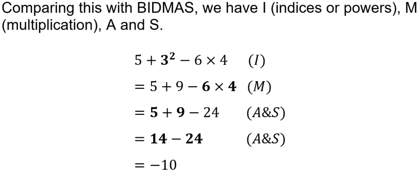 gcse bidmas to help with the order of operation in maths