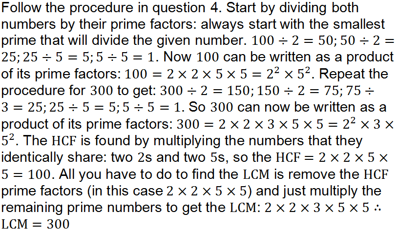 GCSE hcf and lowest common multiple, highest common factor