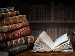 Illustration of a friendly robot launching a rocket-powered book labelled “Grokipedia,” with stars and a simple skyline, suitable for a children’s AI news quiz header image.